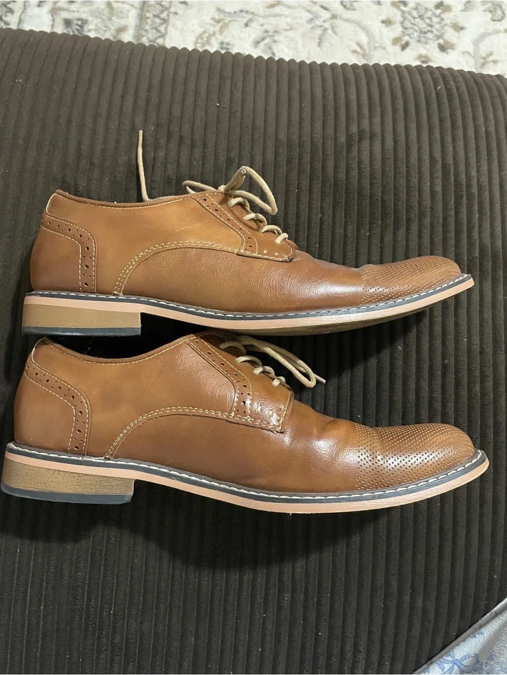 Men Brown Leather Lace-Up Dress Shoes